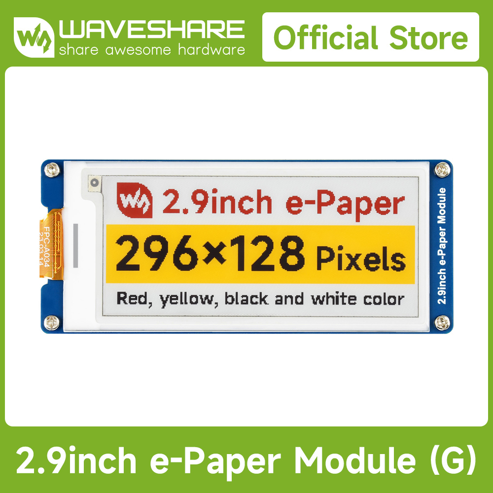 Display Epaper 2.9 - Waveshare display de papel eletrônico de