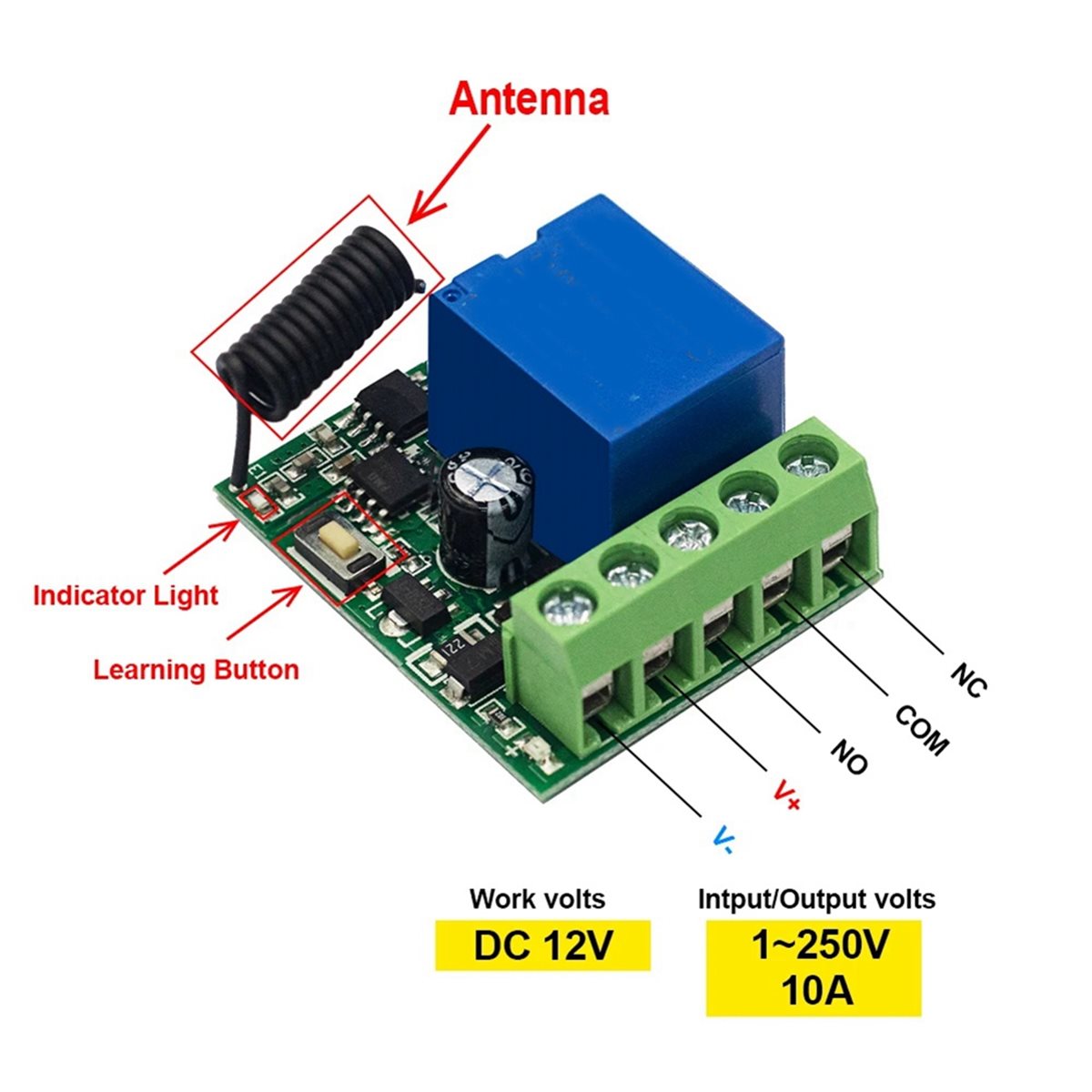 Módulo Receptor de Relé A72Z 4 - 433Mhz Receiver Module avaliação e preço